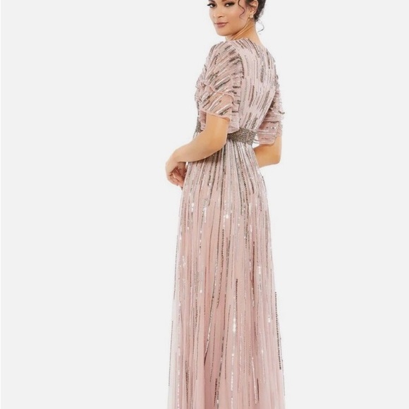 Mac Duggal Pink Sequin Embellished Gown - Picture 2 of 9